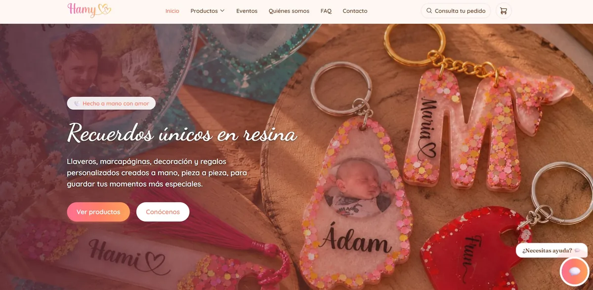 Captura de la web de demostración de Hamy